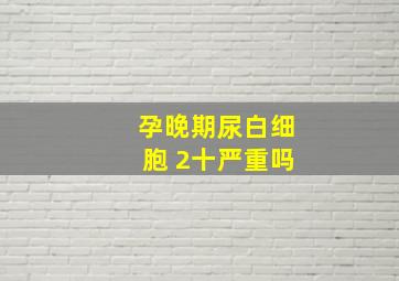 孕晚期尿白细胞 2十严重吗